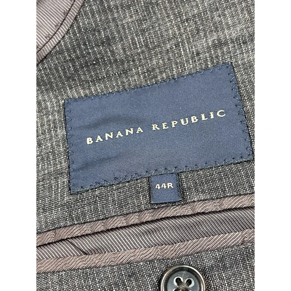Banana Republic‎ Blazer Mens 44R Brown Linen Jacket Classic Office Quiet Luxury